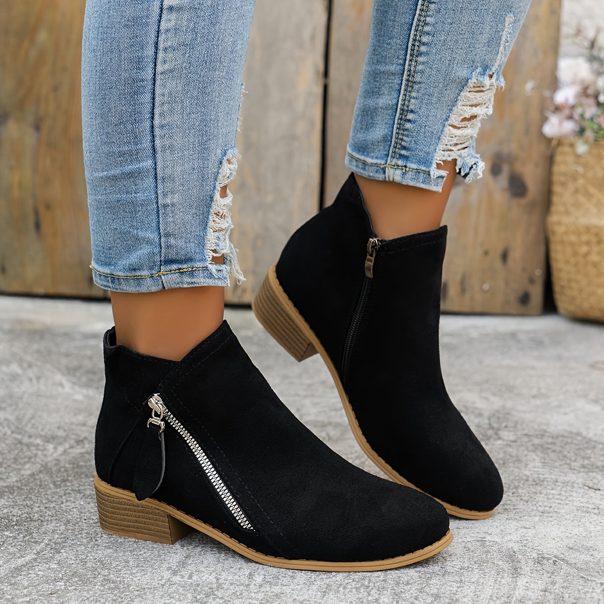 April- bottines en daim confortables et chaudes pour femmes