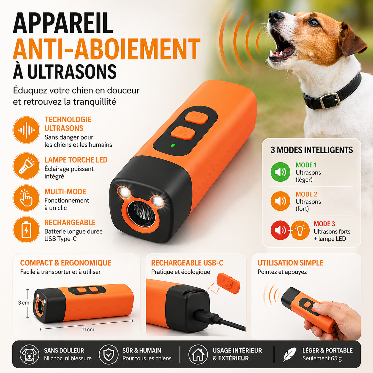 AntiAboiement™- Calmez les aboiements en un clic