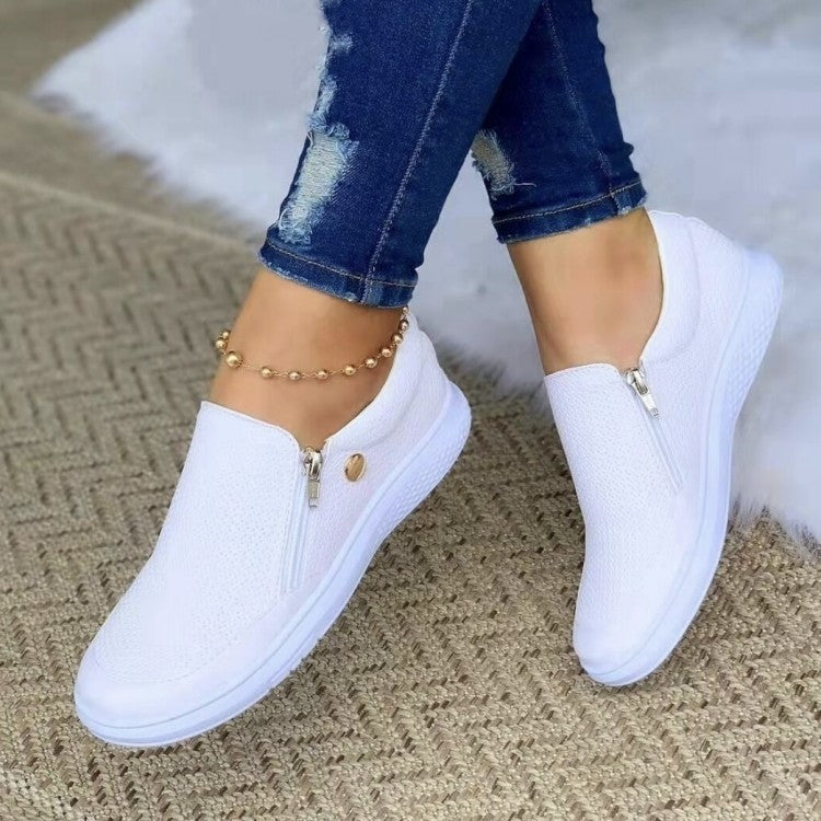 Stéphanie- Chaussures Plates Confortables à Fermeture Éclair