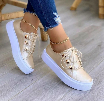 Sandrine- Chaussures en cuir plates élégantes à lacets