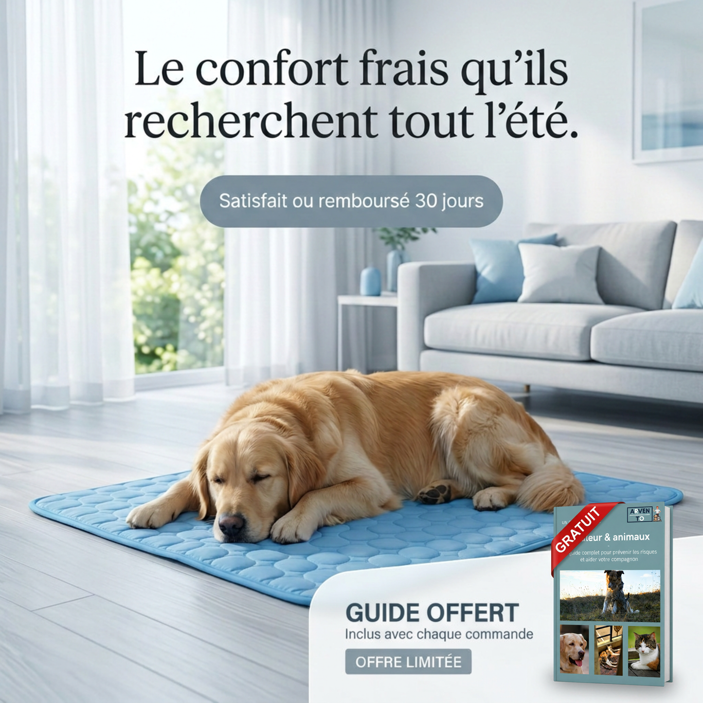 Le Tapis StopChaleur™ -Rafraichissant pour chiens et chats