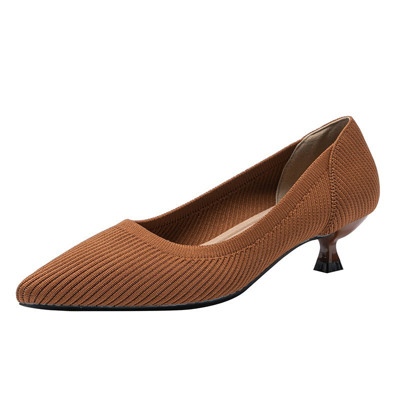 Inaya- Escarpin mi- talons en tissu confortable et respirant