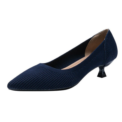 Inaya- Escarpin mi- talons en tissu confortable et respirant
