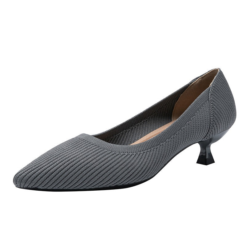 Inaya- Escarpin mi- talons en tissu confortable et respirant