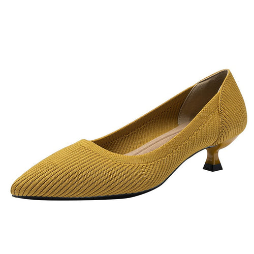 Inaya- Escarpin mi- talons en tissu confortable et respirant